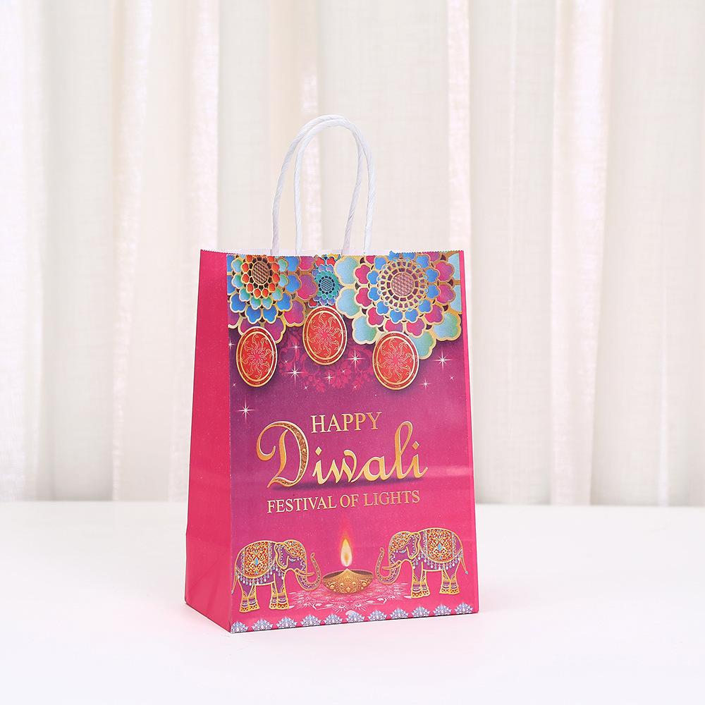 StoBag Diwali Theme Gift Wrapping Bags for Sweets Luxury Designer Bags Festival of Lights Reusable Packaging Birthday Treat