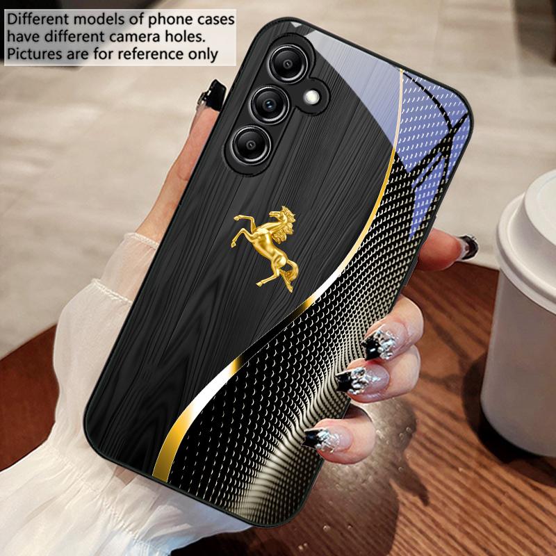 Holzmaserung Goldenes Pferd Für Samsung A 73 72 71 70 56 55 54 53 52 51 50 42 35 34 33 32 31 26 25 24 23 22 30 20 Glas Handyhülle