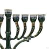 6.5 Inch High Enamel Menorah Painted In Enamels Jewish Bejeweled European Style Retro Candlesticks