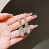 French Light Luxury Feather Water Drop Earrings Femininity Versatile High-end Stud Earrings Exquisite Atmosphere Tide Ear Jewelry