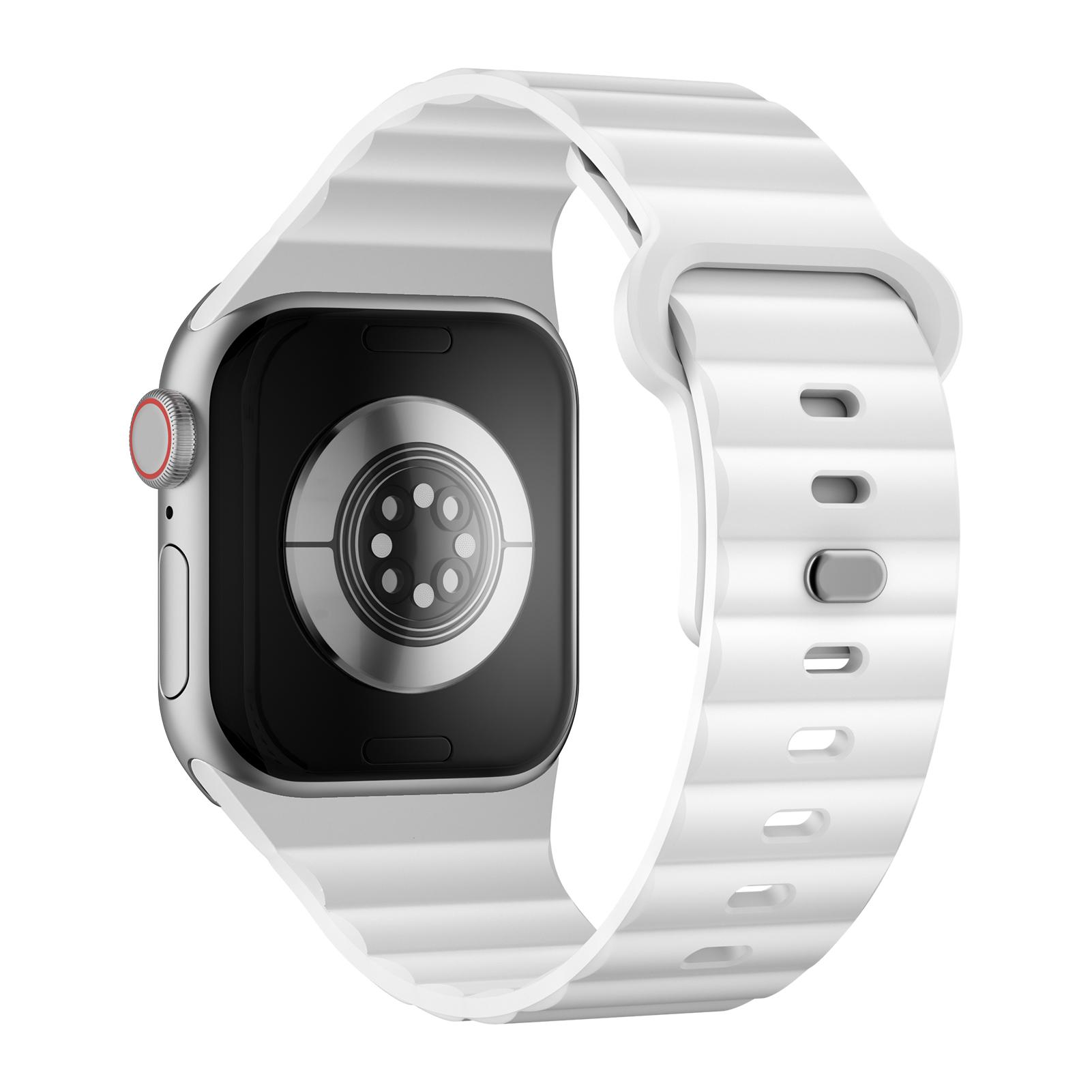 

Sport Band for Apple watch Ultra 3/11/10/9/8/7/6/SE 49mm 46mm 45mm 44mm 40 41 42mm Silicone bracelet wrist correa iWatch Straps 38 40 41 S10-42mm белый