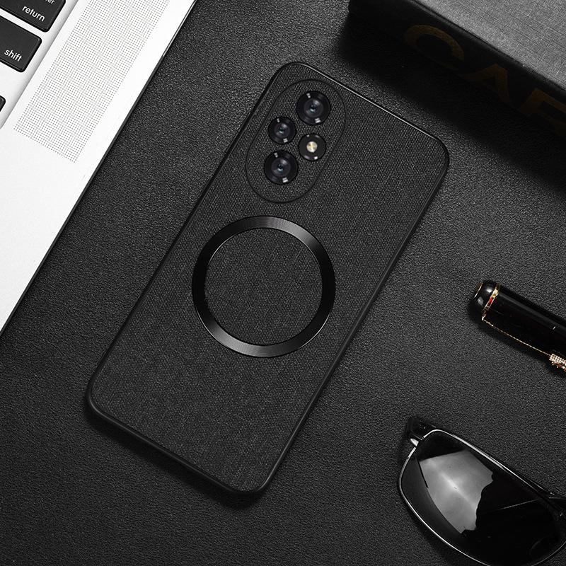 Applicable To Honor 200 Mobile Phone Case Honor 200lite Protective Case CD Pattern Magnetic Ring 200pro Cloth Pattern New Model