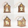 Christmas LED Light Wooden House Luminous Cabin Merry Christmas Decorations for Home DIY Xmas Tree Ornaments Kids Gifts