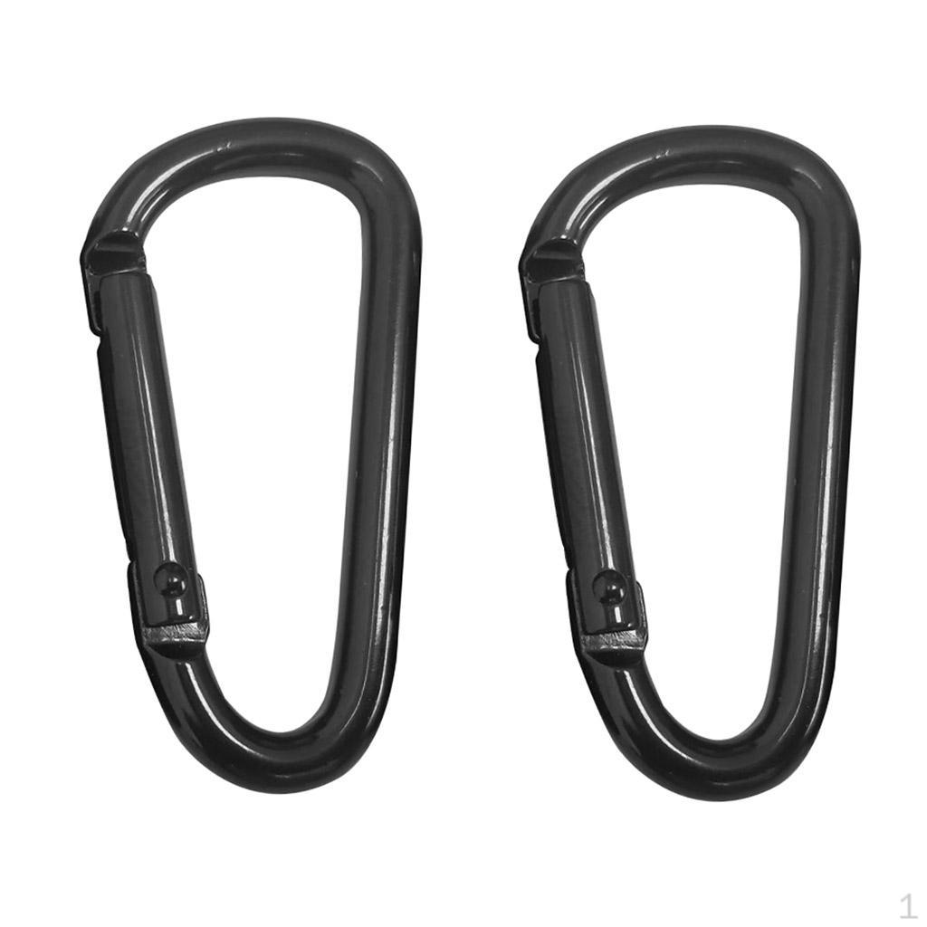 

2pcs Small Spring Clip Snap Clasp Hook Keyring Karabiner D Shaped