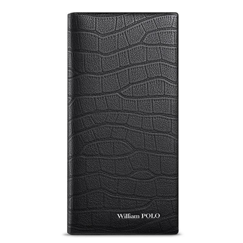 Portofel scurt pentru bărbați King Paul 2025 din piele naturală cu model crocodil - Stil coreean lung