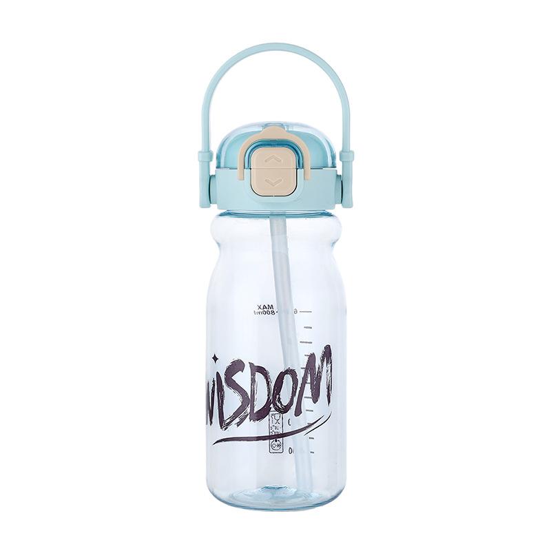 Water bottle high value plastic water cup student large capacity lift portable straw cup outdoor sports double drink cup simple