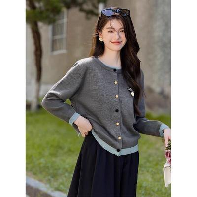 ITISF4 Jugendliche Strickjacke mit rundem Ausschnitt