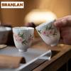 2pc/lot Hand-painted Peach Blossom Teacup Creative Tea Bowl Cute Cup Tea-tasting Smelling Cup Chazhan Master Cups Teaware 50ml