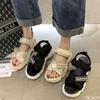 2026 Women's Sports Sandals Summer hollow Flats Versatile thick soled beach shoes Casual comfortable ladies sandal Zapatos Mujer
