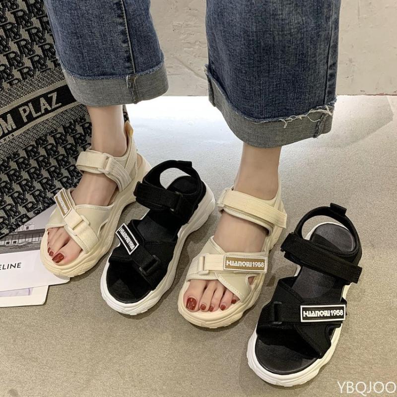 2026 Women's Sports Sandals Summer hollow Flats Versatile thick soled beach shoes Casual comfortable ladies sandal Zapatos Mujer