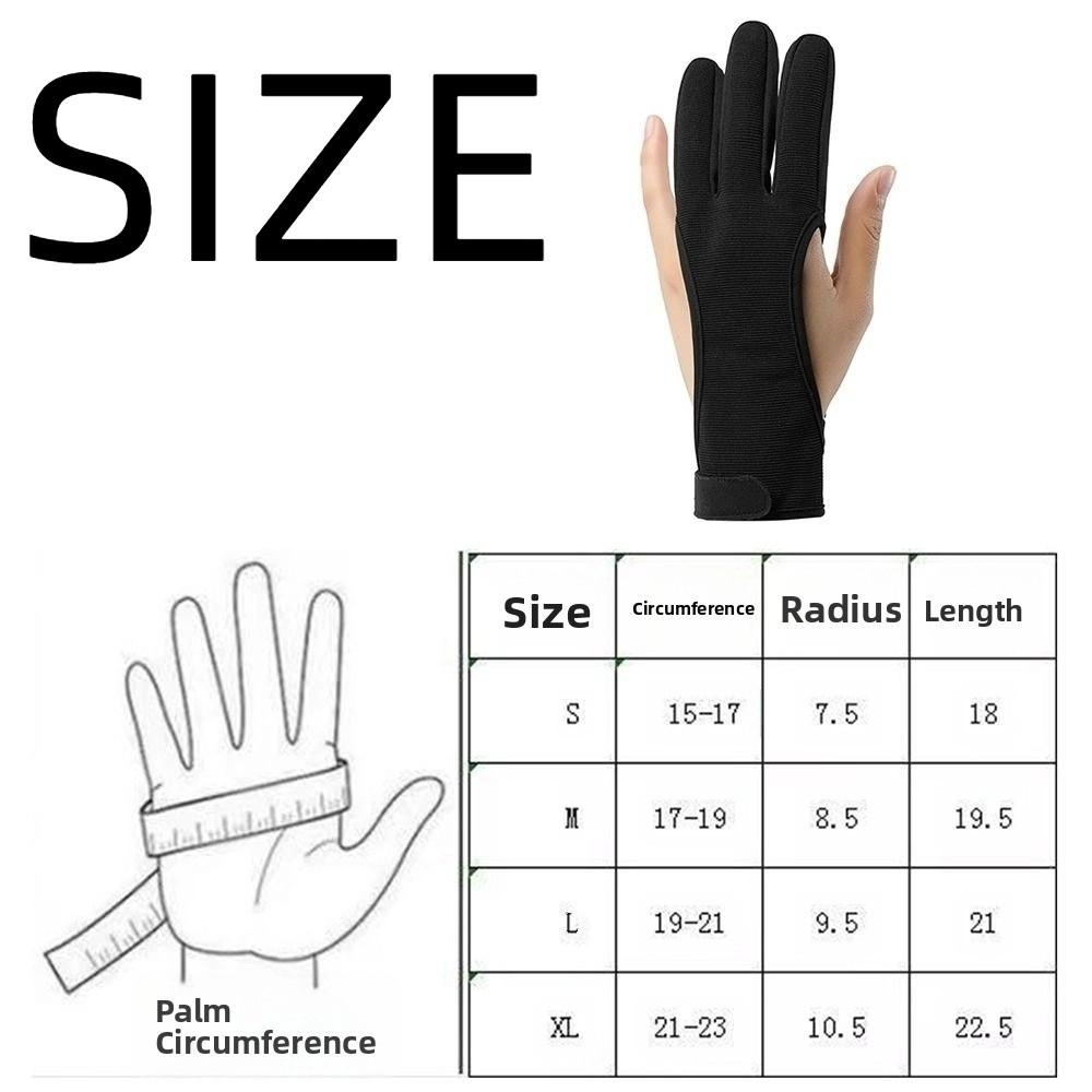 Non-Slip Three-Finger Gloves Leather Fingertip Adjustable Shooting Protective Gloves Professional Black Recurve Bow Gloves