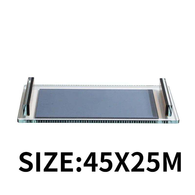 

Crystal Glass Tray Simple Luxury Decorative Trays Sample Room Home Living Room Storage Tray Desktop Organizer Household Storage