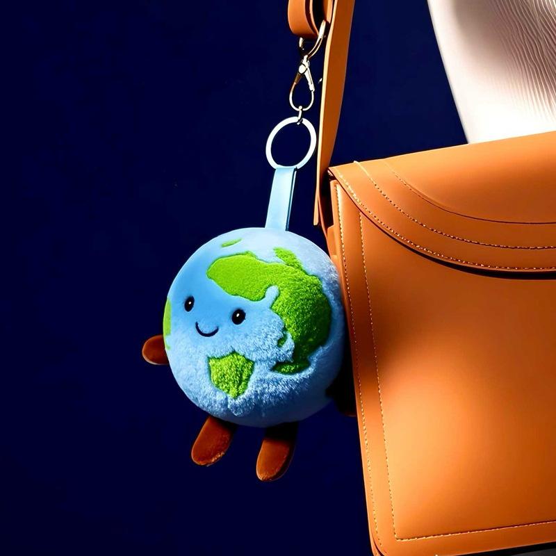 

Cartoon Simulation of A Small Earth Plush Pendant Liu Yuning Same Bag Keychain Fashion Item Hanging Decoration 10cm 0.01kg