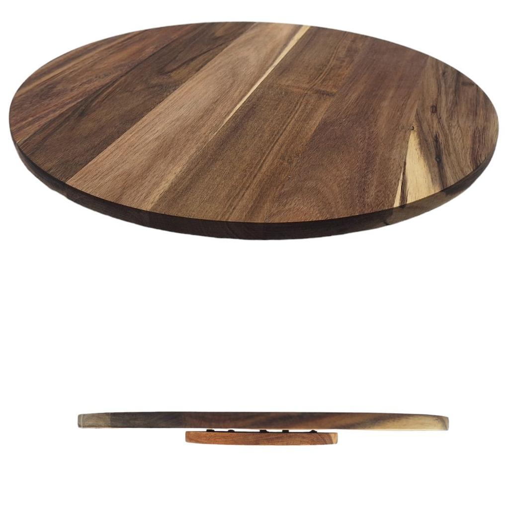 TURNING BOARD 35 Cm WOODEN PIZZA PLATE CHEESE SERVING PLATE