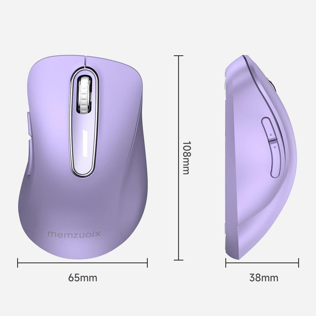 memzuoix Wireless Mouse, 2.4GHz, Ergonomic Design, Long-Term Use, Fatigue-Free, 1400DPI High-Precision Optical Tracking, USB Receiver Included, 5 Butt
