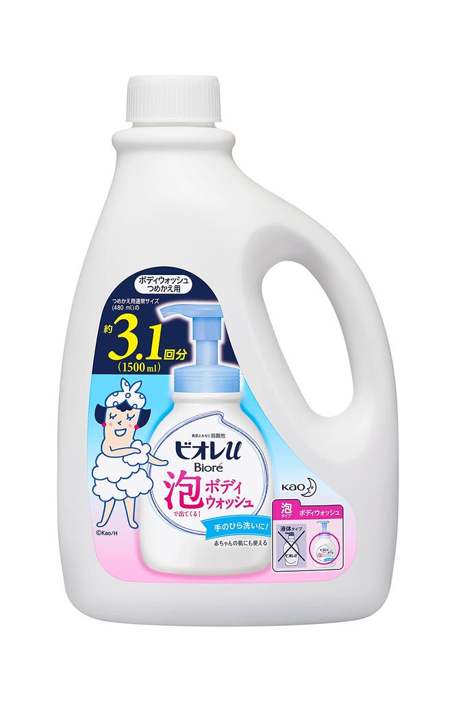 Biore U Foaming Body Wash Foam Liters Refill, 1500ml, Type, 1.5 (x 1)