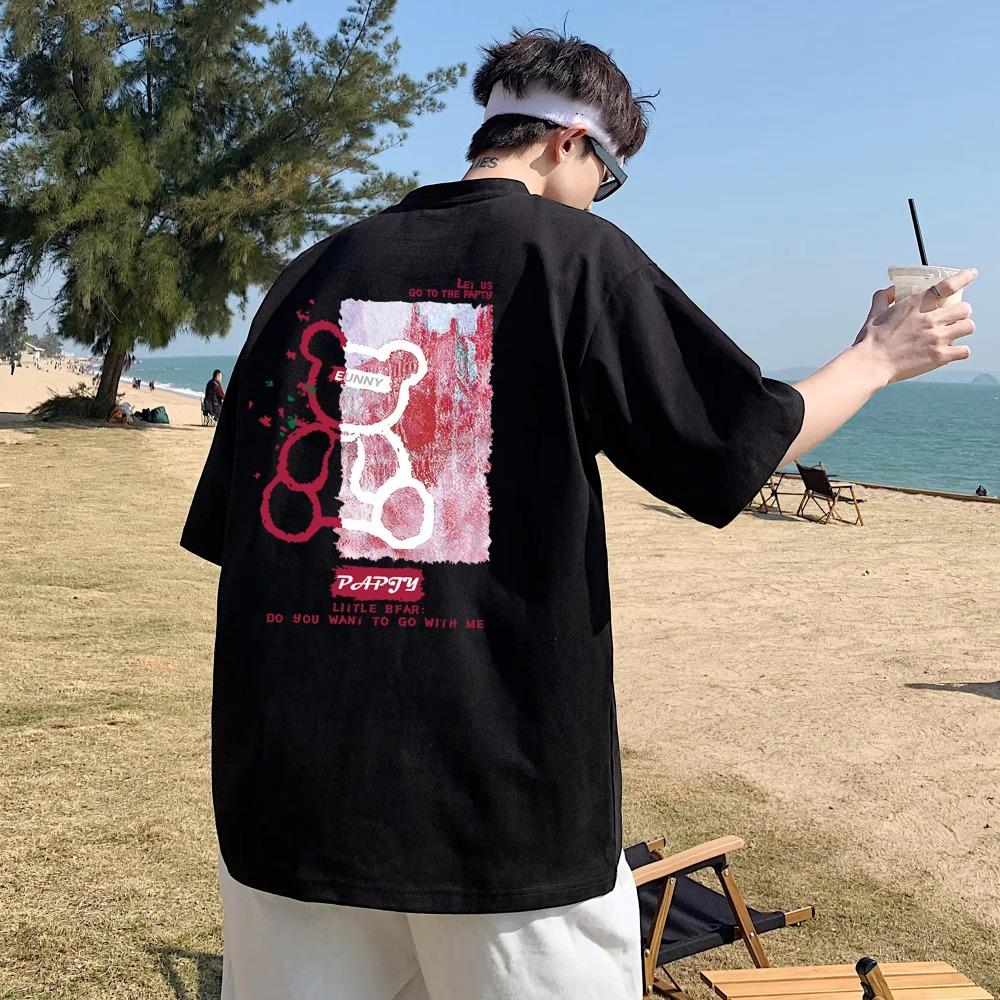 2024 Plus Size Men's T-Shirt Summer Refreshing Print Short Sleeve Cotton Elegant High Quality Top New Simple and Gorgeous Cloth