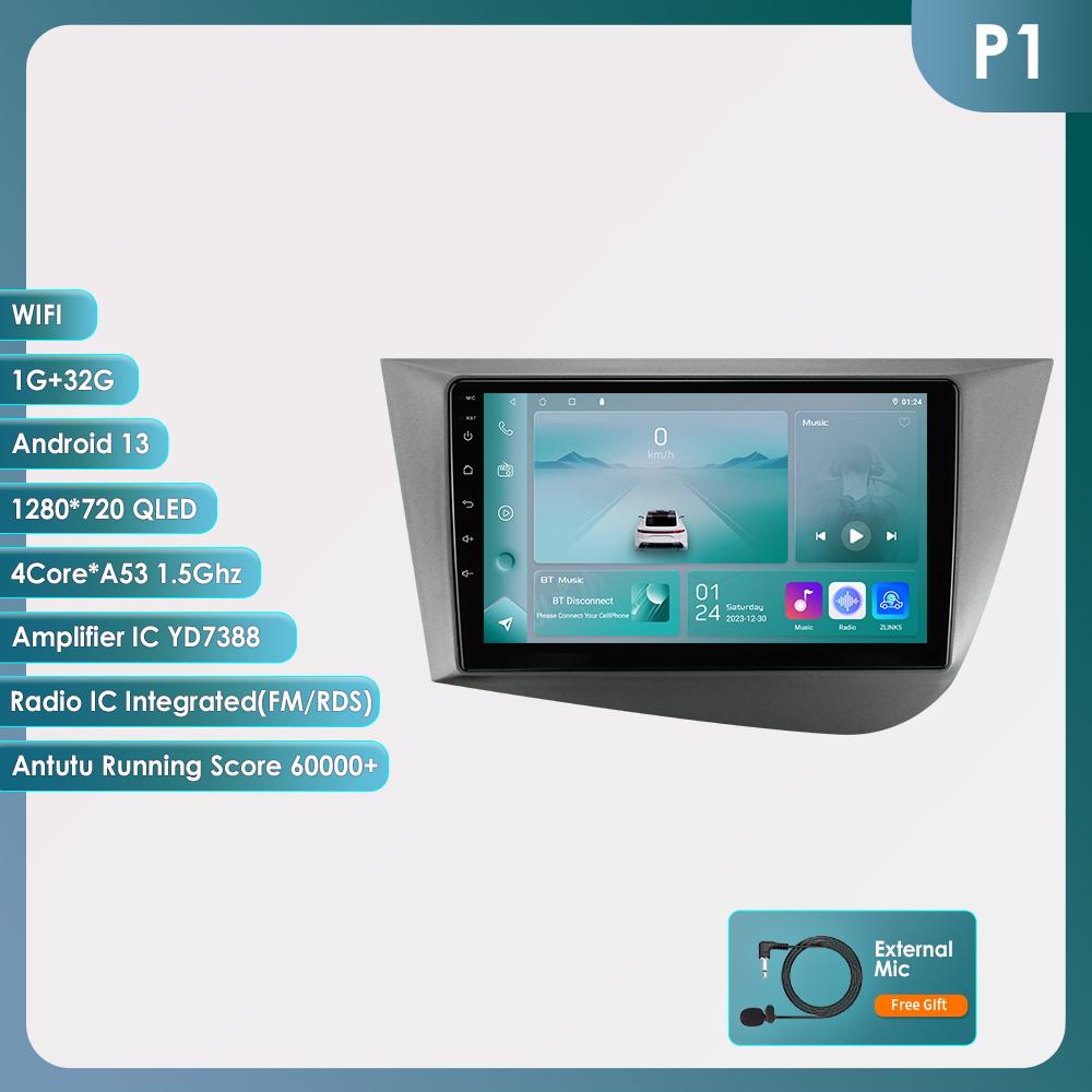 

Ossuret Carplay 4G 9 2din Android автомобильное радио для Seat Leon 2 MK2 2005-2012 Carplay 4G мультимедийный видеоплеер интеллектуальный экран Авторадио Аудио RDS P1 4Core 1G 32G