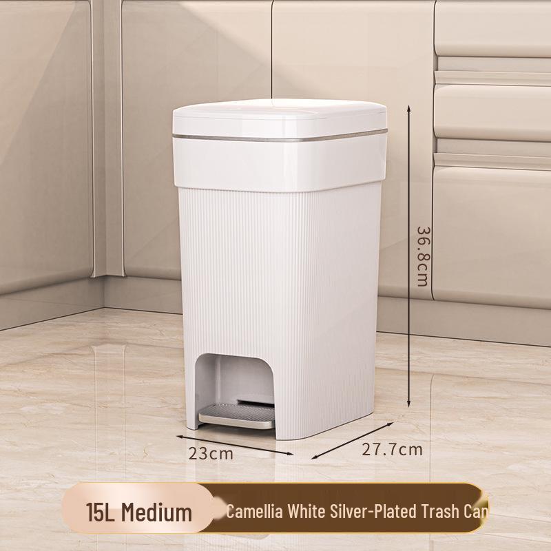 Pedalstyrd soptunna med lock för hemmabruk: Badrum, Kök, Sovrum