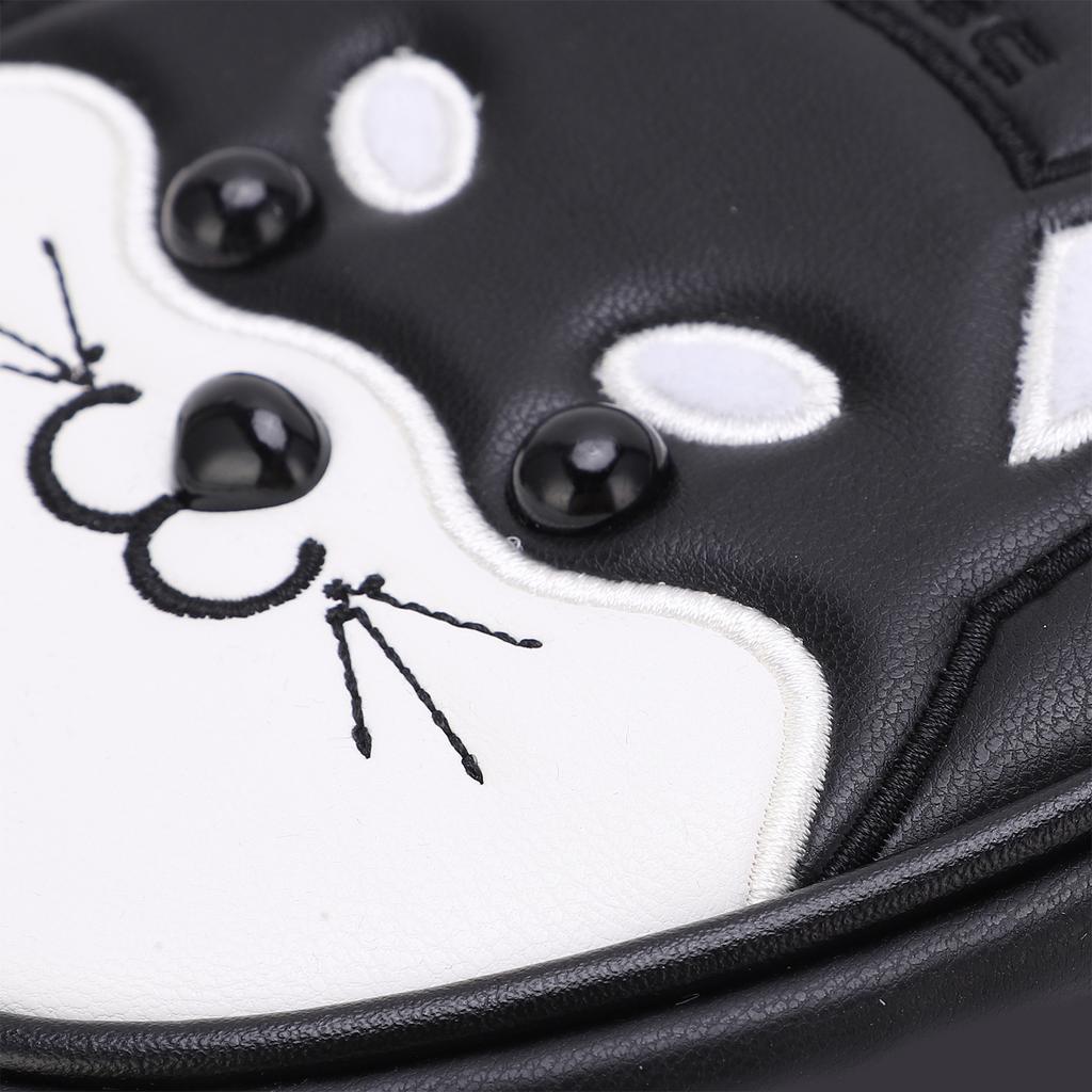 PU Leather   Putter Head Covers with Magnetic Closure Waterproof Cartoon Thicken Plush     Headcover(Yellow White )