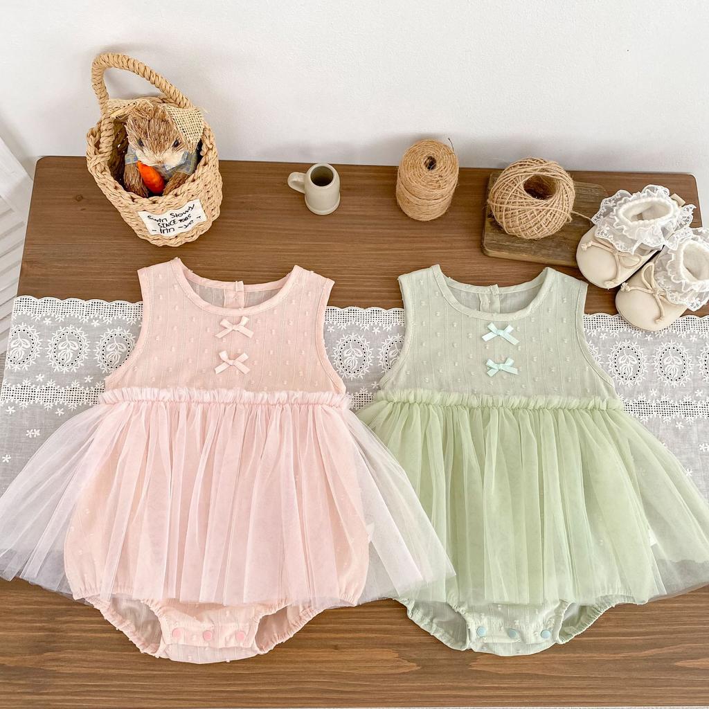 Summer Baby Girl Sleeveless Mesh Romper Princess Crawl Dress