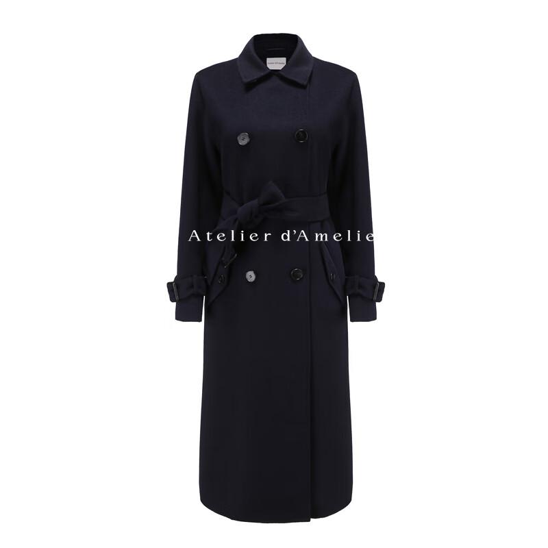 

ATELIER D AMELIE Women s Classic Double-Breasted Wool Coat L