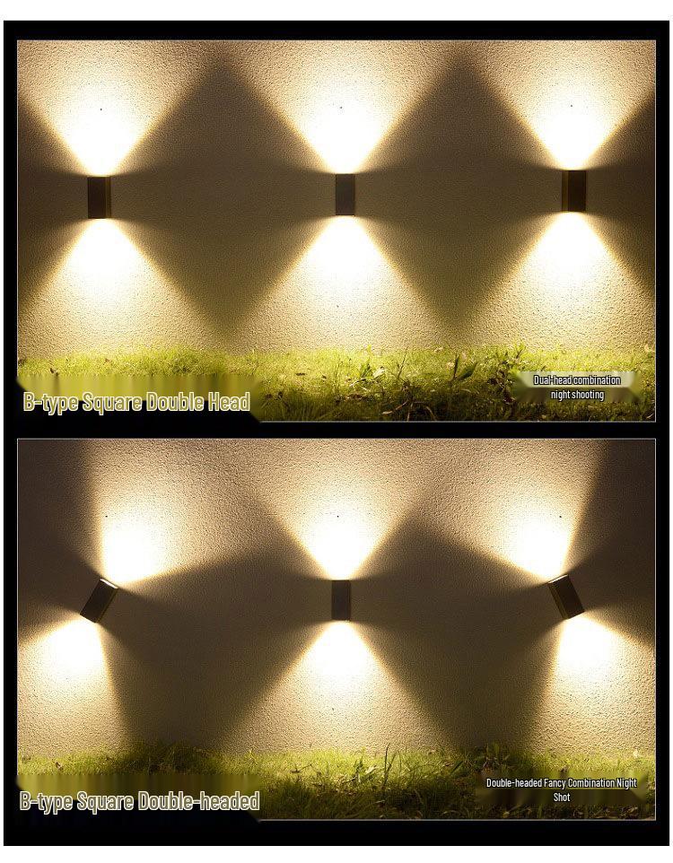 LED Waterproof Exterior Wall Light for Villa Courtyard - Creative Double-Headed Balcony and Door Pillar Spotlight