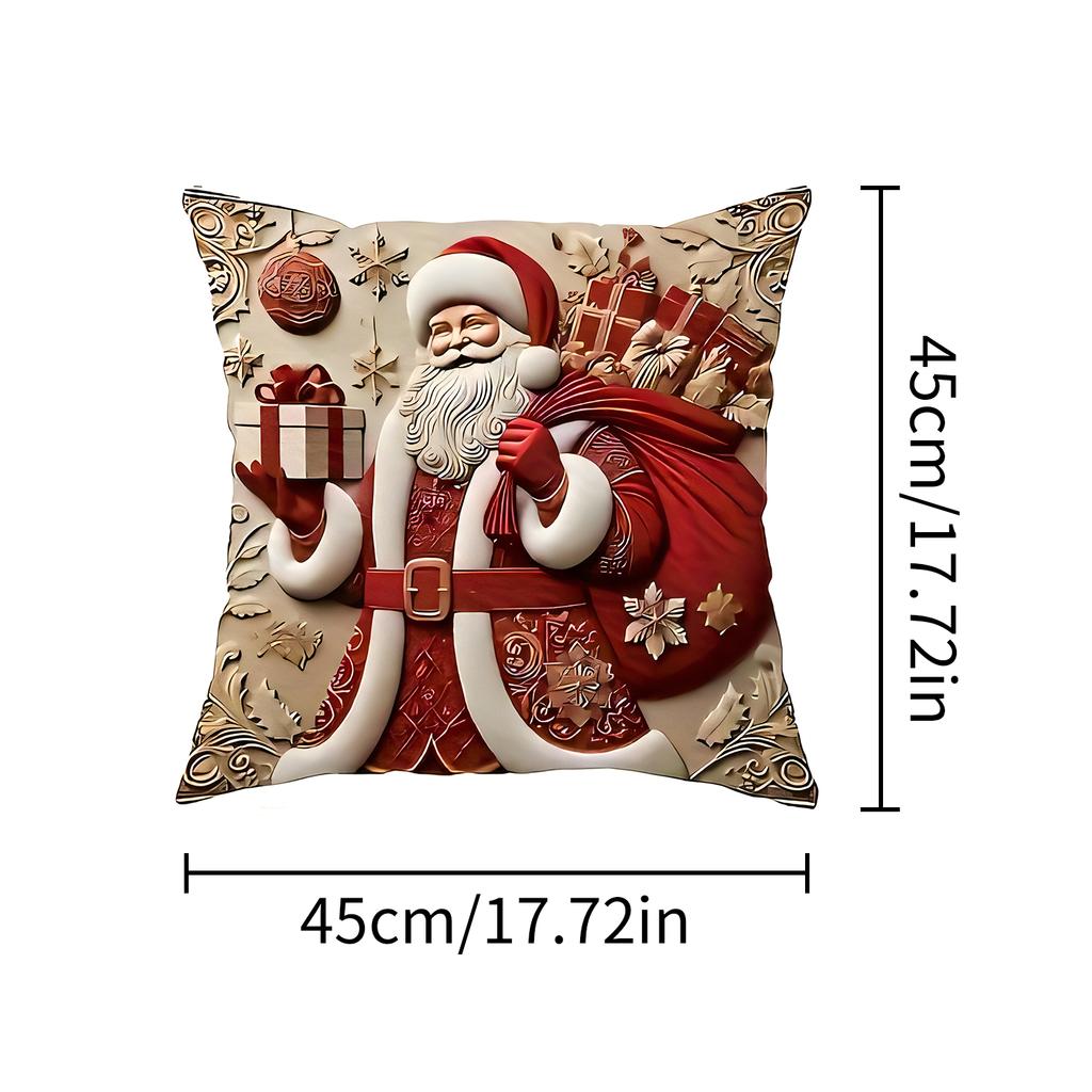 Christmas Pillow Cover - Santa Claus Design for 2025 Xmas Party, Perfect 2026 New Year Gift (Navidad Natal)