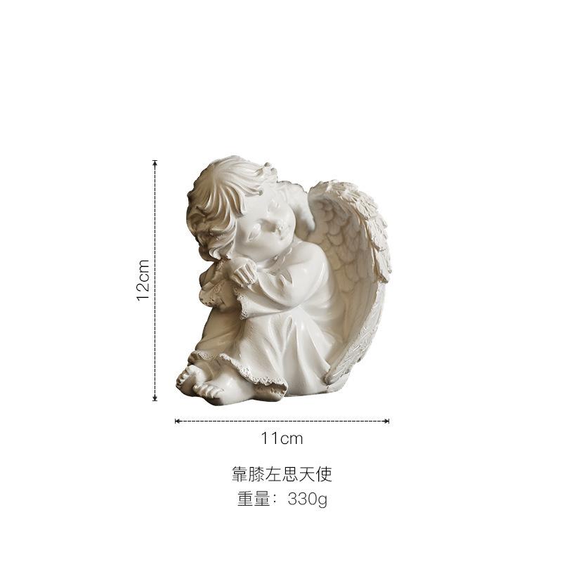 8–30cm Continental-Inspired Resin Praying Angel Figurine | Distinct Contemporary Style Workmanship Bedroom & Shelf Adornment