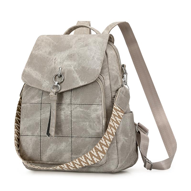 Women's Multifunctional Shoulder Bag PU Large Capacity Travel Backpack