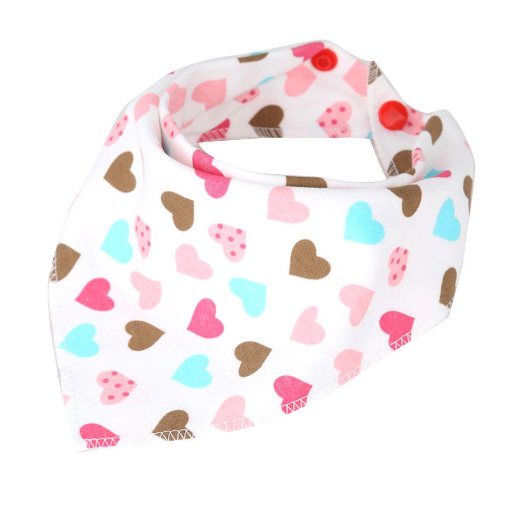 

Cute Cartoon Baby Cotton Bib Kids Infant Lunch Apron Soft Triangle Saliva Towel colorful love