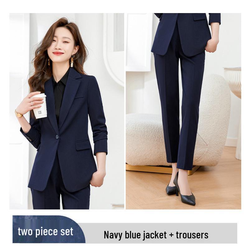 2026 Women's Gray Professional Suit Set - High-End Interview & Workwear (Spring/Autumn)
