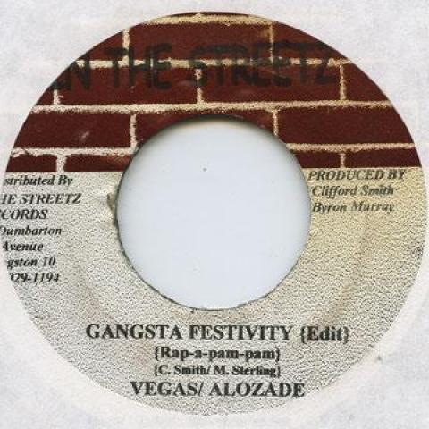 

7inch Record MR VEGAS, ALOZADE - Gangsta Festivity In The Streetz 2002 Jamaica Reggae, Ska & Dub