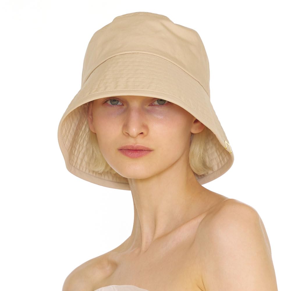 

Винтажная потертая хлопковая шляпа с золотым лейблом, широкая, глубокая, с длинными полями, регулируемая, на все времена, с упаковкой, для путешествий, сафари, модная шляпа, Корея [UNDERCONTROL] (Bio