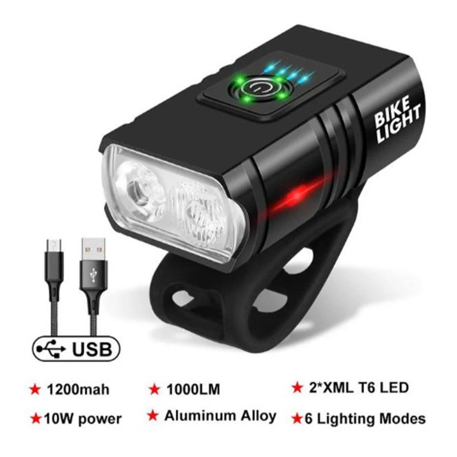 T6 LED Bike Front Light Motorbike Headlight Rechargeable Bright MTB Road Bike Head Lamp Cycling Flashlight For Night Riding