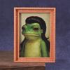 1Pc Mini Wooden Photo Frame Frog Fridge Magnet Funny Green Frog & Haircut Modern Kitchen Decor Refrigerator Ornament