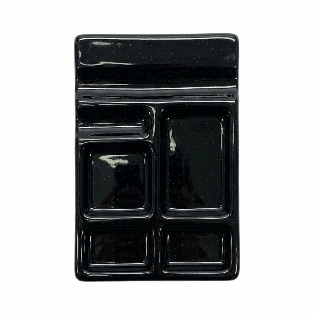 Anti-Seepage Nail Palette Sturdy Durable Ceramic Palette Compact Multifunctional Palette Salon Use чёрный
