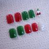 Hot-selling Christmas Manicure Wearing Nail Cute Santa Snowman Short Square Wearing Nail Piece