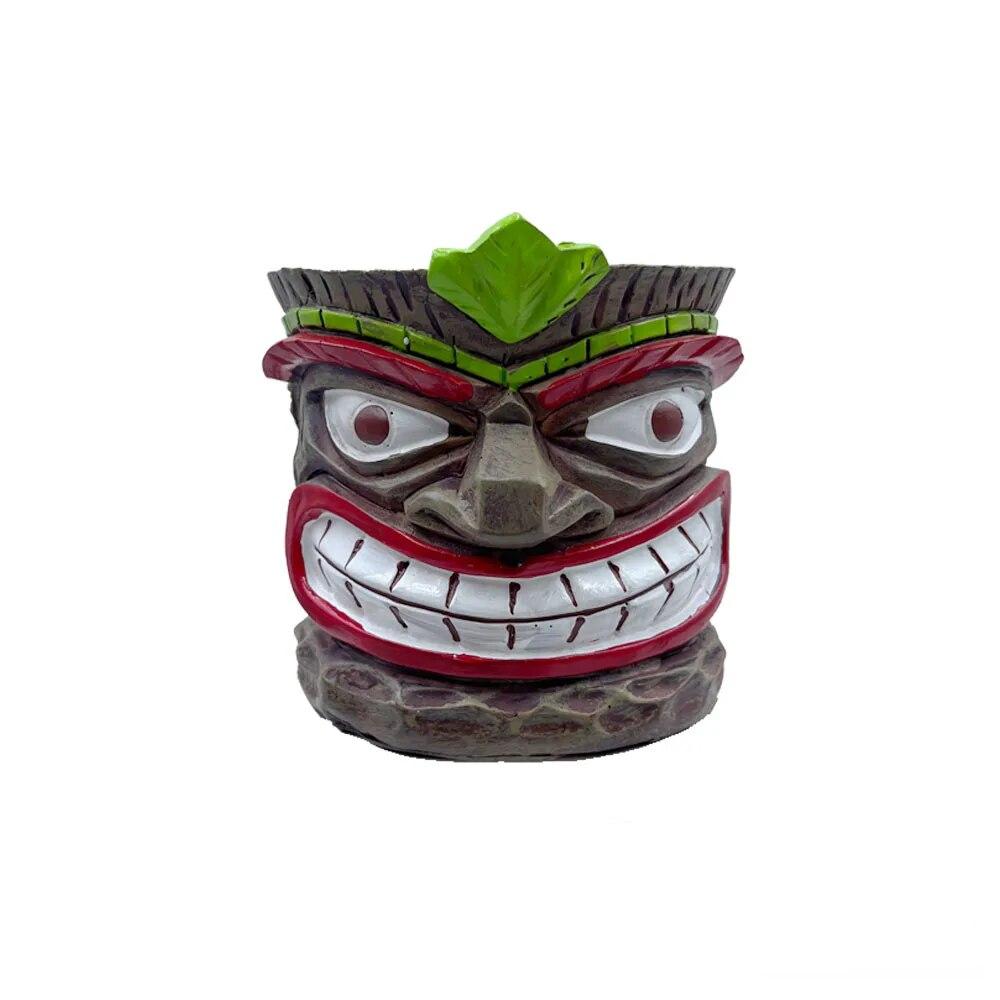 

Кашпо для комнатных растений в виде головы Тики, Забавный горшок для суккулентов, Милый декор для дома в виде головы с острова Пасхи, Уникальный смоляной цветочный горшок M разноцветный