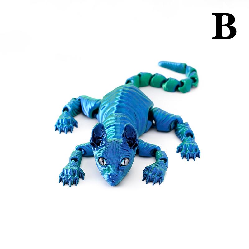 3D Printed Cat Animal Toy Realistic Hairless Figurine Cat Fidget Toy For Cat Lover Collector Home Decoration