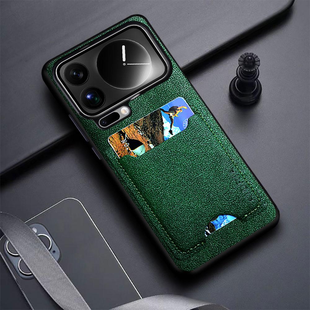 Card Slot Bag Holder Case For Xiaomi 17 pro max 15 14 ultra 5g funda Leather Luxury Back Cover for xiaomi 17 ultra case capa Xiaomi 17