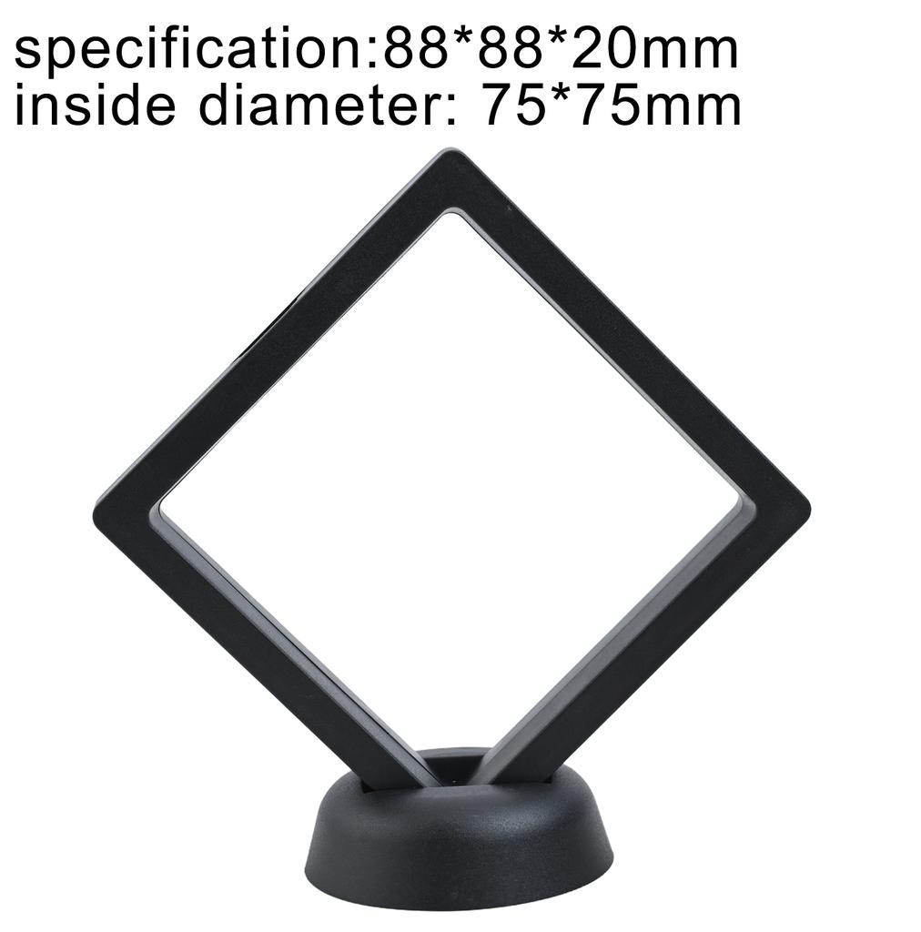 2 Stück Münzrahmen Penny 90*90mm Dekoration Schwarzer Kunststoff 3D Schwebende Displayhalter Box Quadratischer Schutz Schmuck