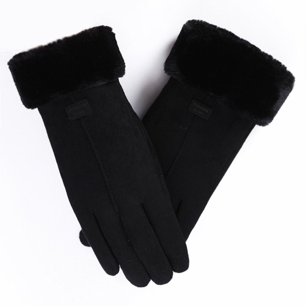 Windproof Suede Gloves  Sports Cycling Mittens Women Winter Gloves  Autumn/Winter