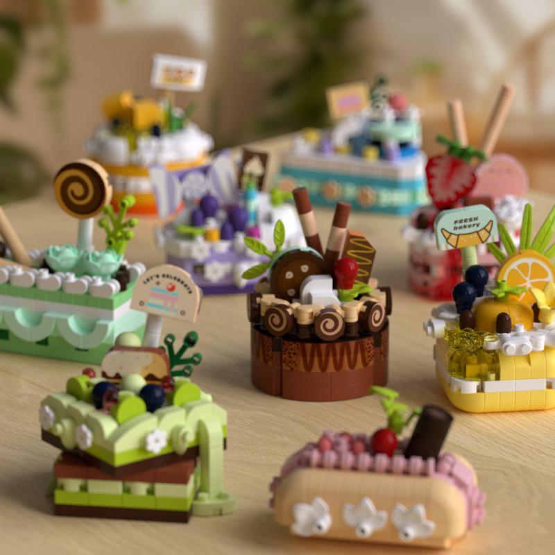 Chaolechuang LEGO-Compatible Birthday Cake DIY Building Blocks - Desktop Ornament Gift Toy