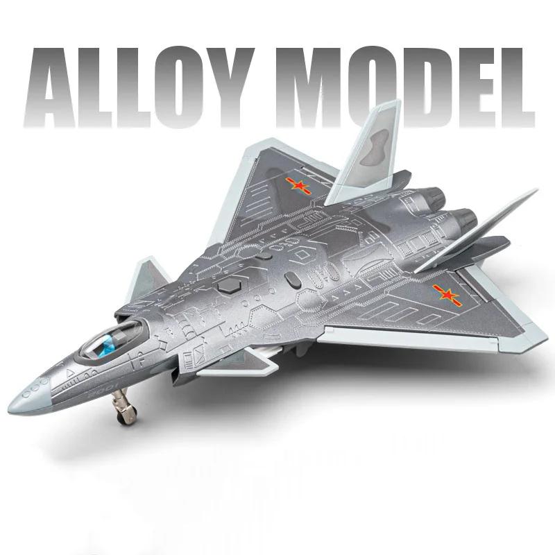 

1/84 J-20 Stealth Fighter Metal Models Toy Missile Compartment Opened Military Aircraft Model Light Music Toys Boy Festival Gift