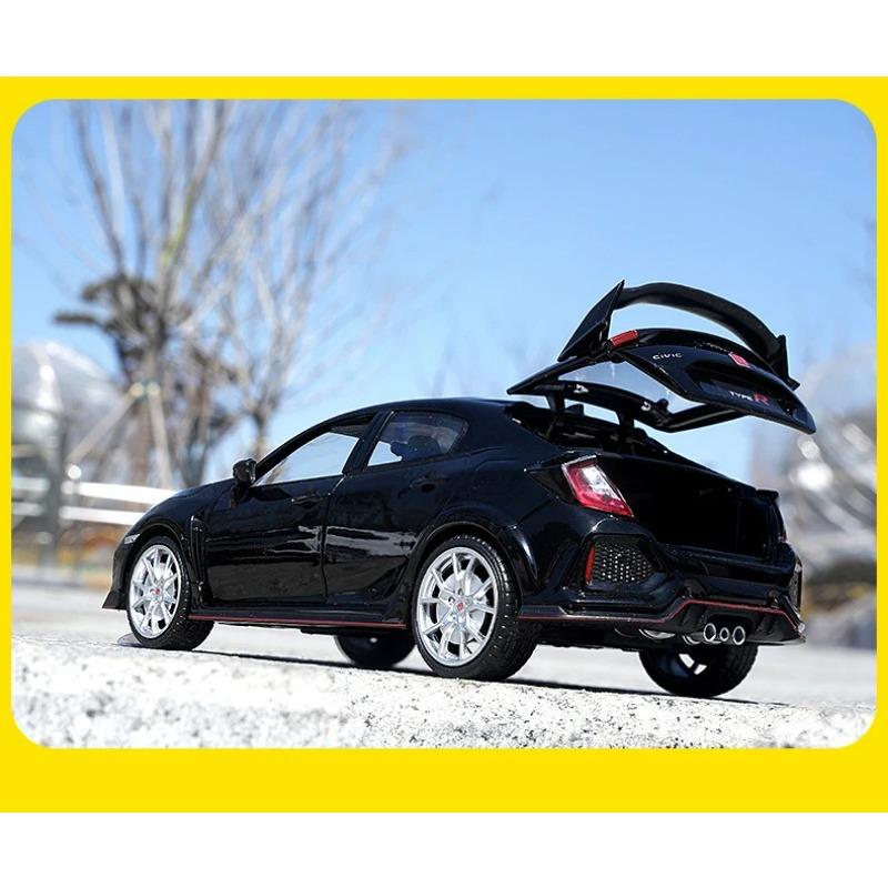 1/24 HONDA CIVIC TYPE R Alloy Sports Car Model Diecast & Toy Vehicle Metal Racing Car Model Sound and Light Collection Kids Gift