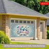 2D Flat Printed 66th Birthday Backdrop, Light Blue Floral & Balloon Garage Door Banner