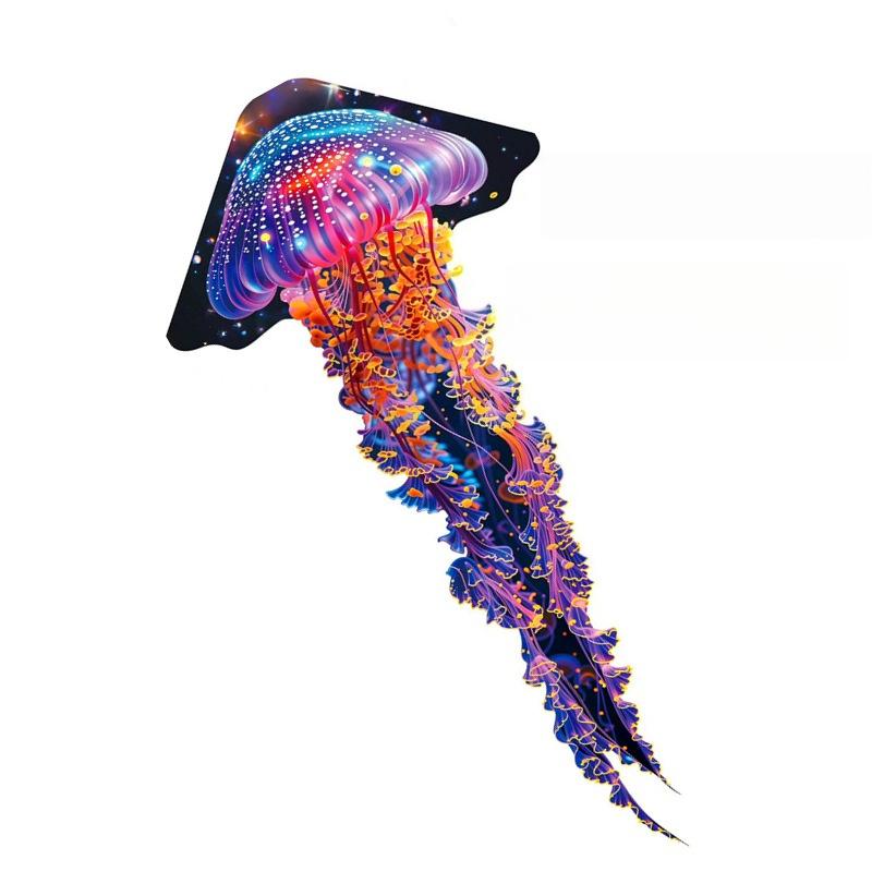1 Set Colorful Kites Children'S Toys Professional Flying Fluorescent Jellyfish Kites For Adults Outdoor Games
