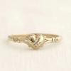 Gold Plated Stainless Steel Rings For Women Heart Ring Jewelry Accessories Size 6-11