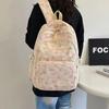 3 Pcs/Set Fashion Large Capacity Bow Backpack Nylon Adjustable Strap Student Backpack Bow Print School Bag